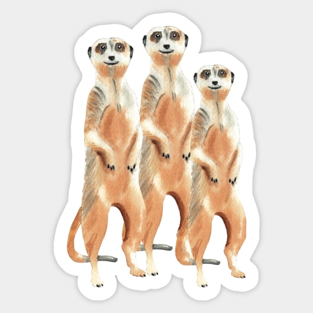 Cute Meerkats on the lookout Sticker by Abstractdiva